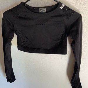 Gymshark black long sleeve cropped top